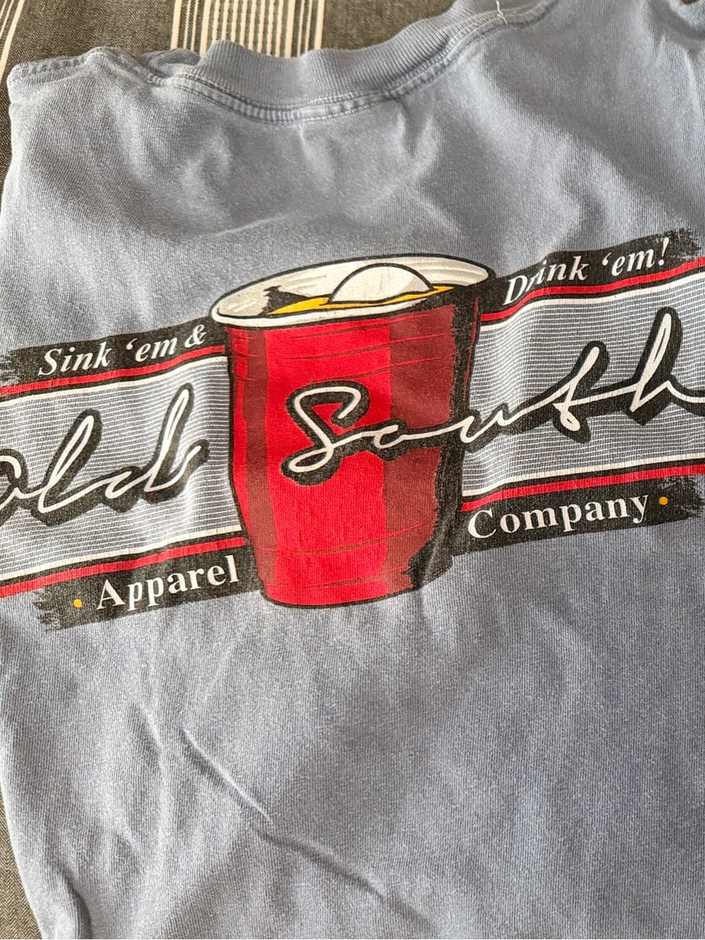Men’s Short Sleeve Graphic Tee - Light Blue with Red Cup